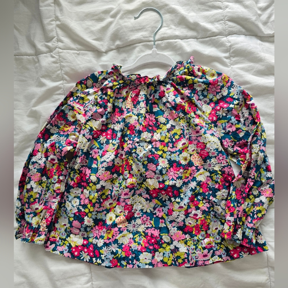 Jacadi Floral Long Sleeve Blouse Size 24month